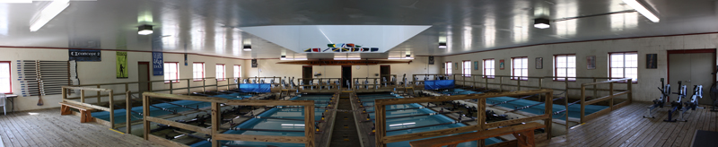 Panoramic Indoor View of Pittsford Rowing Center Facility